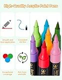 YISSVIC Acrylic Paint Pens 48 Colours Dual Tip Colouring Pens Acrylic Markers Art Drawing Set for Kids Adults - Image 5
