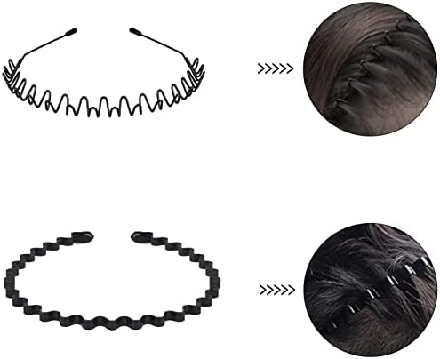 Mens Hair Band Sports Hair Bands For Men, Non-Slip Fashion Headband for Long Hair,Metal Hair Band For Men, Hair Hoop For Outdoor Sports,Daily Wear (2 Pieces)