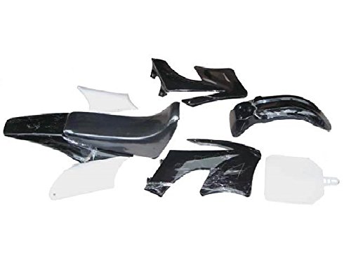 Preisvergleich Produktbild Dirt Bike / Pit Bike Verkleidung SET + Sitz 125-150 ccm Schwarz 17 / 14 Zoll