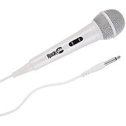 Tipos De Micrófonos Dinámicos Micrófono RockJam - Micrófono de Karaoke dinámico unidireccional con cable de tres metros - Blanco