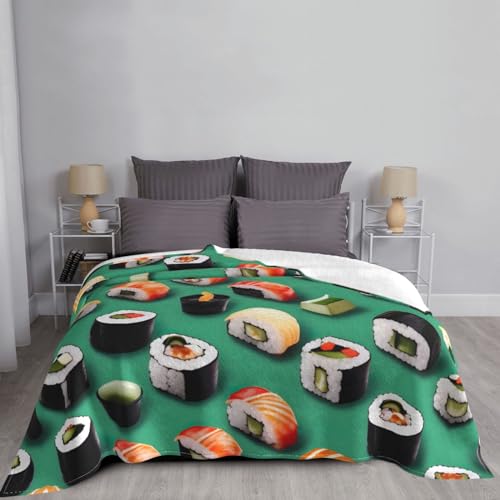 Couverture sushi canapé pour soirée télé cocooning plaid flanelle - 7