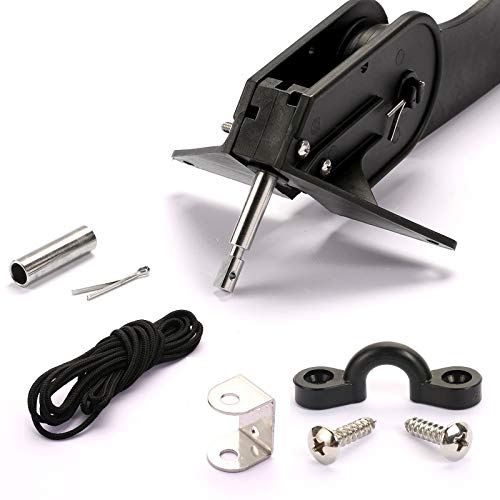 HOOMBOOM Kayak Rudder Kit - 2Pcs Kayak Canoe Carry Handles with 10PCS Kayak Pad Eye with 20 Screws - Fishing Watercraft Canoe Boat Rudder Replacement Parts Foot Control Steering System