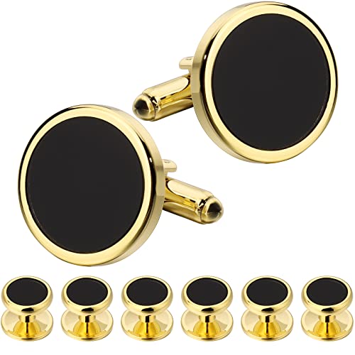 Image of HAWSON Fashion Mother-of-Pearl Tuxedo Shirt Button and Cufflink Set, Specially Designed for Wedding Business