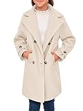 rrhss Girls Wool Blend Coat Double Breasted Classic Jacket Spring Fall Outwear Dress Coats With Pockets
