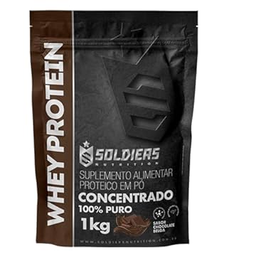 Whey Protein Concentrado 1Kg - Chocolate Belga - Importado - Soldiers Nutrition