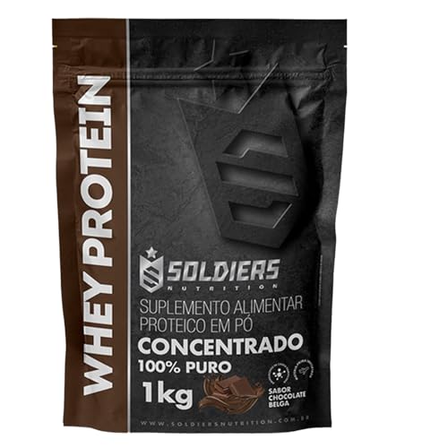 Whey Protein Concentrado 1Kg - Chocolate Belga - 100% Puro Importado - Soldiers Nutrition