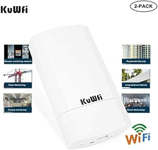 KuWFi 900Mbps Point d'Accès Extérieur, Repeteur Wifi Pont / CPE sans fil Point à Point intérieur et Extérieur, prend en charge une Solution de Distance de Transmission de 1km pour PTP, PTMP
