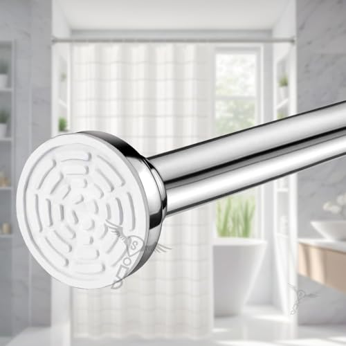 Image of SITTELLA (85Cm To 140Cm) Adjustable Extendable Shower Curtain Stainless Steel Tension Rod Non-Drilling Anti-Skid Spring Pull Rod -Silver (Curtain Rods No Drilling for Wall)