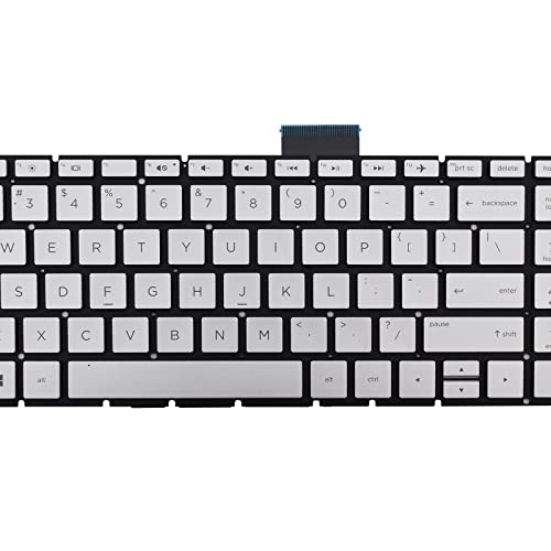SUNMALL Replacement Keyboard Compatible with HP 15-BS 15-BP 15-BR 15-BW 15G-BR 15Q-BD 15Z-BW 17G-BR 15-RA 15-RB 17-BS 17-BR 17-AE 17-AK 17-AR 250 G6 255 G6 Envy X360 15m-BP Sliver Without Backlight - Thumbnail 4