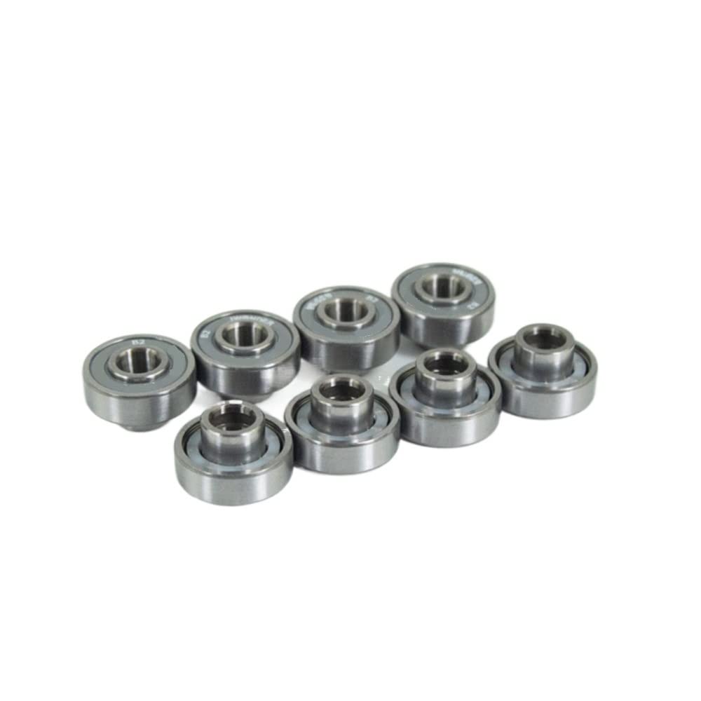 Lot de 8 roulements Professionnels en céramique Noire for Longboard, Planche de Surf, Roller, Skateboard(Gray Integral Bearing)