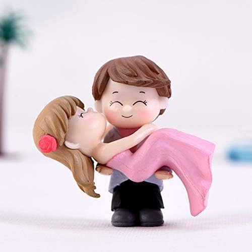BHOOLU&GOOLU Plastic Lovers Couple Figurines, Small, Multicolor, 2 Piece