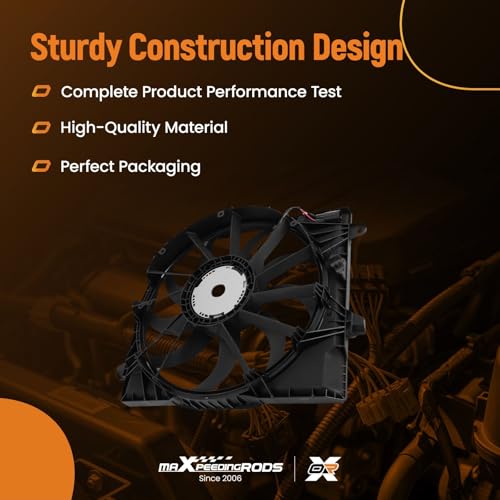 Image of maXpeedingrods Engine Radiator Cooling Fan Assembly w /Shroud for Jeep JT Gladiator 2020-2023 JL Wrangler 2018-2024, CH3115200 68282799AB