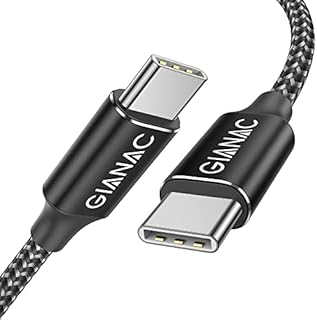 USB C Charger Cable,GIANAC USB C to USB C Charger Cable 60W PD Fast Charger Nylon Braided USB C Cable for MacBook Air/Pro 2020 Samsung Galaxy S20/10, Huawei,Xiaomi, LG-2M/6.6FT