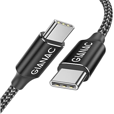 USB C Charger Cable,GIANAC USB C to USB C Charger Cable 60W PD Fast Charger Nylon Braided USB C Cable for MacBook Air/Pro 2020 Samsung Galaxy S20/10, Huawei,Xiaomi, LG-2M/6.6FT Cover