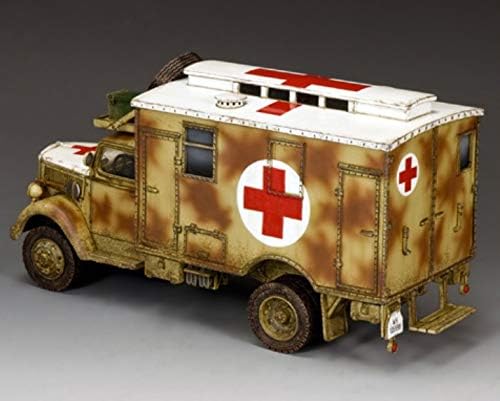 King & Country Toy Soldiers WW2 German Army WH004 Opel Blitz Camouflage Ambulance 1:30 Scale Mixed Media