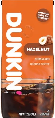 Dunkin' Donuts® Ground Coffee, Hazelnut, 12 Oz Per Bag