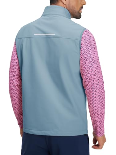 Image of M MAELREG Mens Vests Outerwear Windproof Lightweight Softshell Vests Zip Pockets Sports Sleeveless Jacket Golf Vests for Men