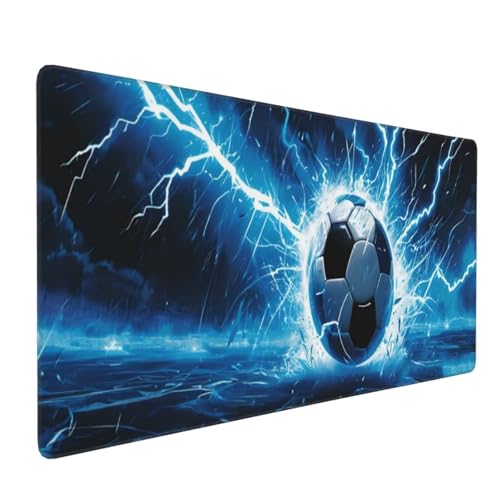 Tapis de Souris 120x60 cm Grand Tapis Souris XXL, Football Tapis de Souris Bureau Gamer, à Bords Cousus, Base en Caoutchouc Antidérapante, sous Main pour Clavier et Souris, Decoration Maison E-1152