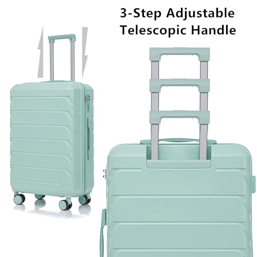 Image of 3 Pcs ABS Hardside Luggage Sets TSA Lock Spinner Wheel Suit Cases