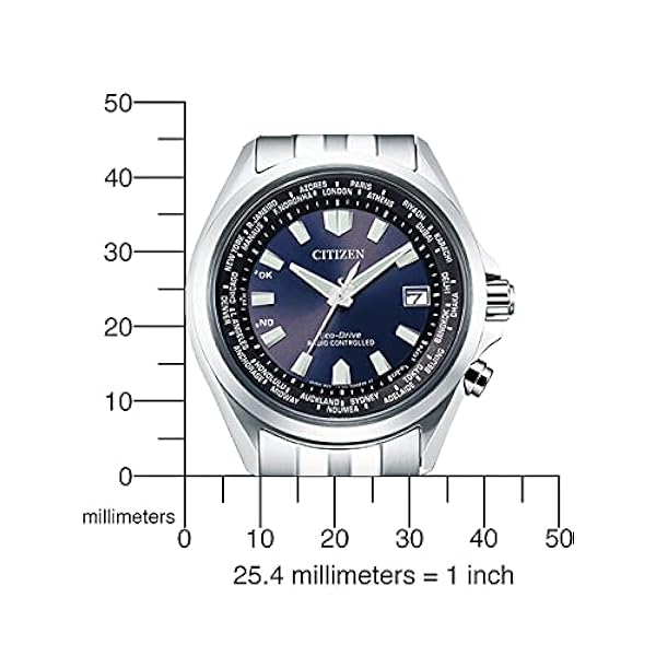 Citizen Analog Eco-Drive armbandsur för män, Silver/blå, Armband