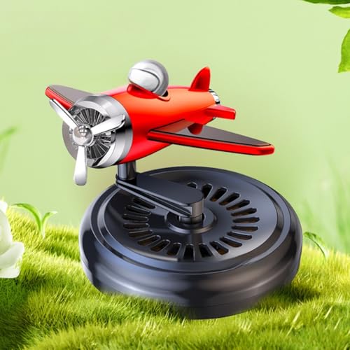 Difusor purificador de aire giratorio para coche con diseño de caza de hélice, añade una elegante decoración de consola para vehículos y uso doméstico (rojo)