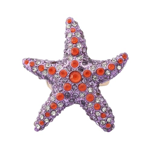 Bague de cocktail extensible étoile de mer Betsey Johnson ajustement parfait sans serrer