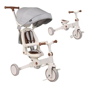 Olmitos – Triciclo Evolutivo de Bebé 5 en 1 – Bicicleta Niños Desde 1 Año hasta 5 años – De Triciclo a Bicicleta con o sin Pedales – Adaptable y transformable (Evol, Gris)