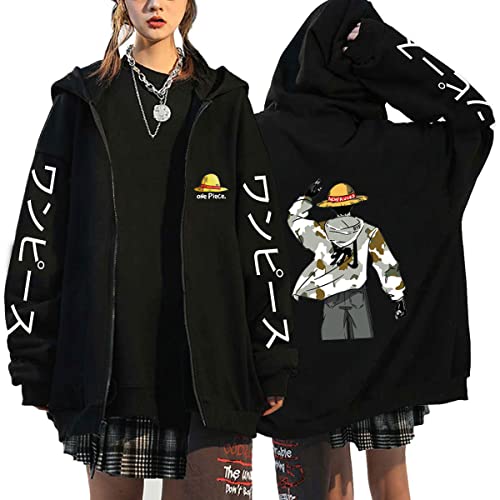 Forwacos Anime Hoodie Luffy Cosplay Jacke Kapuzenpullover Sweatshirt mit Kapuze Sweater für Unisex (Stil 3, Medium) Cover
