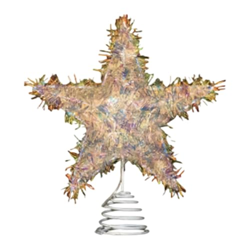 Projecteur de sommet d'arbre contre la cime vide décoration saisonnière lumineuse étoile