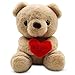 Teddyb&auml;r, Pl&uuml;sch-B&auml;r 23cm Teddy mit Liebe, Stofftier Teddy, Teddyb&auml;ren Liebe Stofftier, Kuscheltier Spielzeug Dekozimmer Kissen, Schmusetier Geschenke F&uuml;r Mama, Kinder, Liebhaber, Valentinstag (Braun)