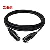 Ranch XLR Cable 25ft Male to Female Balanced 3 PIN Microphone Cable for Professional Audio Applications Like Speaker and PA System - Black