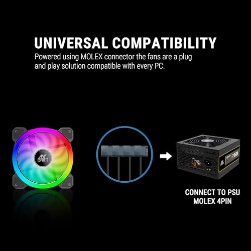 Image of Ant Esports Superflow V2 120 Auto RGB 120 mm 1200 RPM Case Fan I Cooler - Black