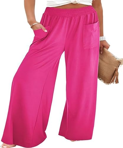 sandbank Wide Leg Pants for Women High Waist Palazzo Pants 2024 Long Dress Pants Trousers with Pockets