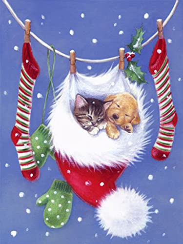 Jantabo 5D Diamond Painting Strass Complet Noël, Broderie Diamant Peinture Kits Complète Animal, Craft pour Accueil Cadre Home Decoration Murale Salon Chambre Décoration 30x40cm Cover