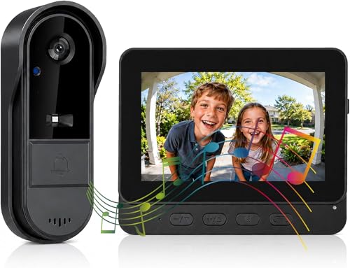 Video Türklingel ohne WLAN mit 4,3' Monitor, 1080P HD Kamera...