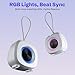 PEICHENG Speaker, Small Portable Bluetooth Wireless IPX5 Waterproof Shower Speaker,Loud Stereo Sound Deep Bass,Dual Pairing, RGB Lights,Long Playtime for Outdoor Party, Great Gift,1PC (White)
