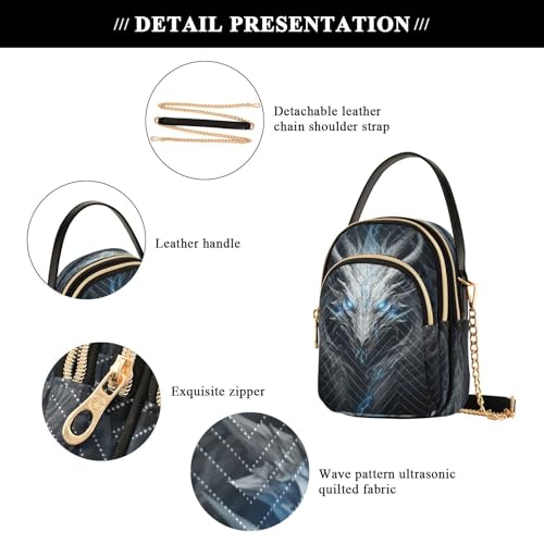 Bolso de hombro Black Dragon para mujer clásico retro miniatura 6