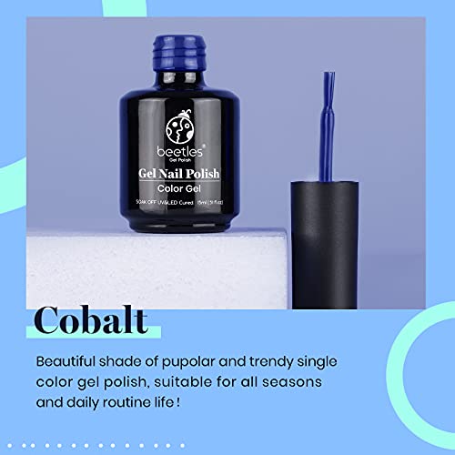Image of Beetles Blue Gel Nail Polish, 1 Pcs 15ml Cobalt Color All Season Gel Polish Nail Art Manicure Salon Soak Off DIY Nail Uv Design at Home for Women