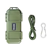 Harnds Wasserdichte Aufbewahrungsbox mit Schwamm Stoßfest und Druckfest Dichtungsstruktur Wild Survival Storage Box für Camping, Bootfahren und Wassersport (Grün.17,6x8x4 cm)