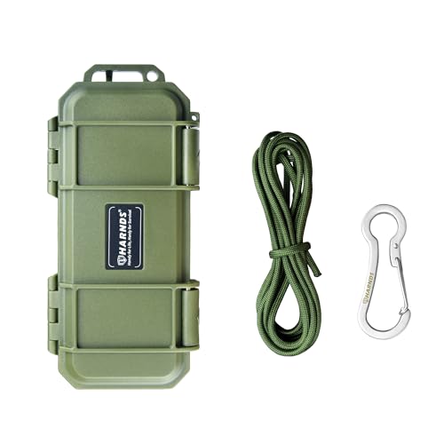 Harnds Wasserdichte Aufbewahrungsbox mit Schwamm Stoßfest und Druckfest Dichtungsstruktur Wild Survival Storage Box für Camping, Bootfahren und Wassersport (Grün.17,6x8x4 cm)