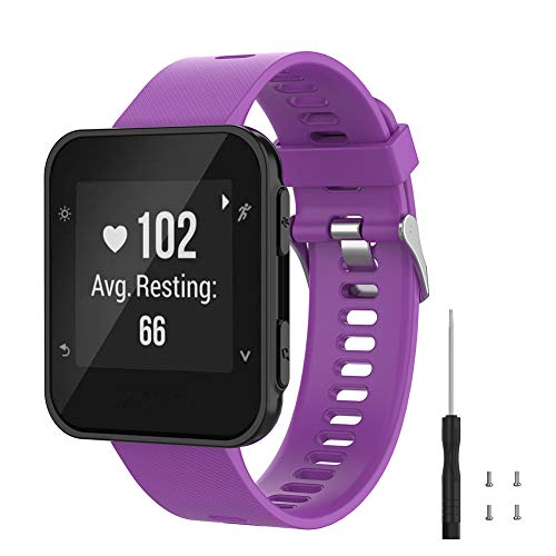 Keweni Correa para Garmin Forerunner 35,Pulsera de Banda de Reloj de Repuesto Suave para Garmin Forerunner 35 (Morado)