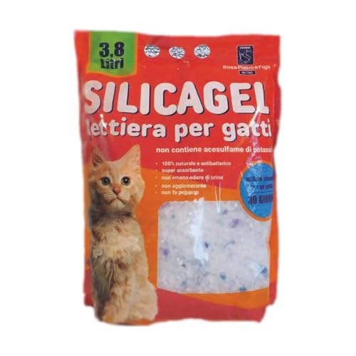 Lettiera Silicio per Gatti - Sabbietta Gatto Neutra | Lettiera per Gatto in Silica Gel - Super Assorbente - Antiodore - Lunga Durata - Resa Elevata | 1,5 kg - Vol. 3,8 Litri