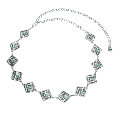 Chain Belt,Western Jewelry For Women,Cowgirl Chain Waist Belt,Western Metal Cowgirl Belts,Women Belts,Country Concerts Outfits,Adjustable Silver Metal Chain Belt,Festival Outfits