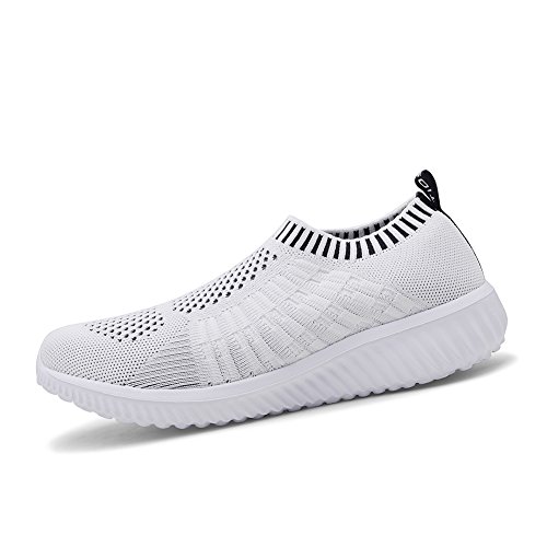 Image of konhill Womens Walking Shoes Slip On Sneakers Breathable Mesh Lightweight Casual Footwear for Daily Commute