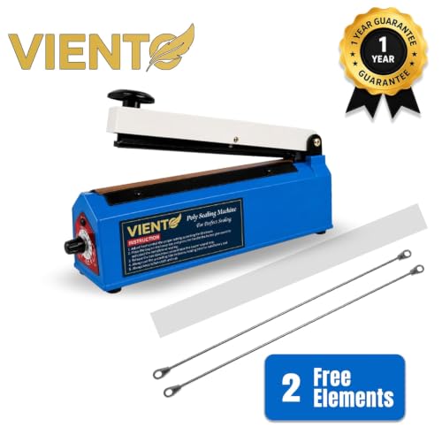 Image of 10 inch Impulse Heat Sealing Machine with Adjustable Temperature, Portable Poly Bag Sealer for PE /PP Laminated Pouches, Strong Airtight Seal, Durable Metal Body, 1-Year Warranty for Home & Business (Blue)