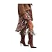Women Fringe Boot Toppers For Festival – Beige Western Faux Suede Boot Cuffs Pair – Long Fringe Boho Cowgirl Boot Covers For Concert, Rodeo, Parties