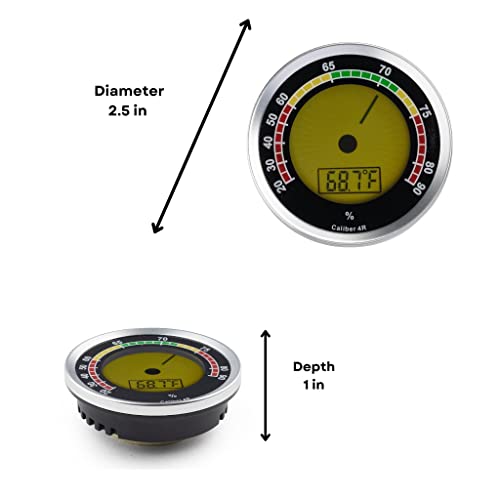 Caliber 4R Silver Digital/Analog Hygrometer By Western Humidor - The Accuracy Of Digital Meets The Beauty Of Analog #TOP1