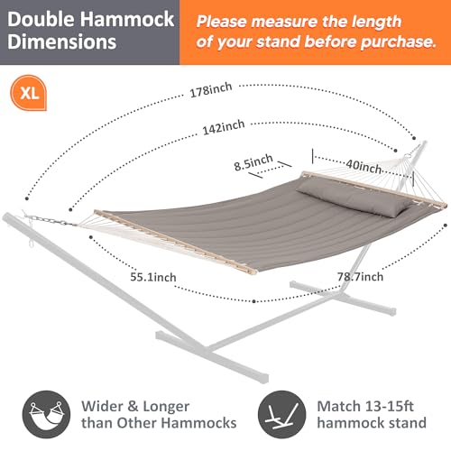 Image of SUNCREAT Hammocks Replacement Hammock for Stand, 475 lbs Capacity, Brown