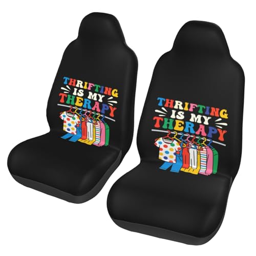 Qauirfe Thrifting is My Therapy Automotive Seat Covers for Car SUV Front Seats Covers Set of 2