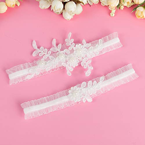 Wedding Garters Bridal Garters Set Satin Stretchy Belt Floral Bride Garter For Wedding Day #TOP2